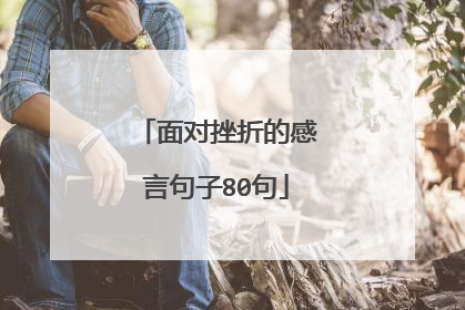 面对挫折的感言句子80句