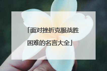 面对挫折克服战胜困难的名言大全