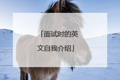 面试时的英文自我介绍