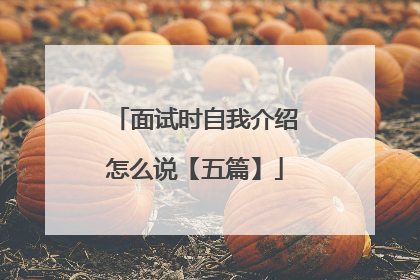 面试时自我介绍怎么说【五篇】