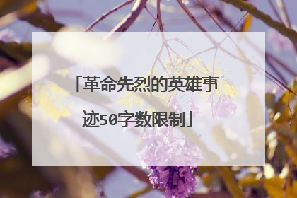 革命先烈的英雄事迹50字数限制