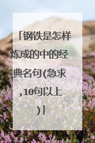 钢铁是怎样炼成的中的经典名句(急求,10句以上)