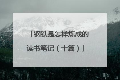 钢铁是怎样炼成的读书笔记（十篇）