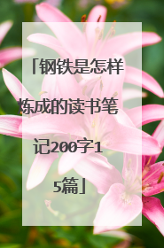 钢铁是怎样炼成的读书笔记200字15篇