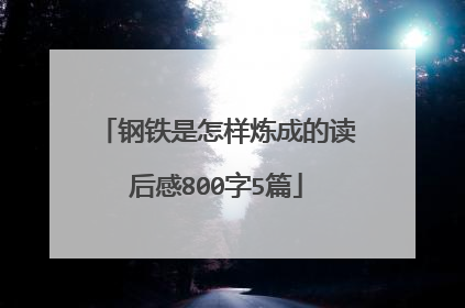 钢铁是怎样炼成的读后感800字5篇