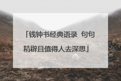 钱钟书经典语录 句句精辟且值得人去深思