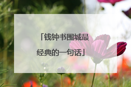 钱钟书围城最经典的一句话