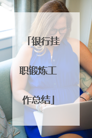 银行挂职锻炼工作总结