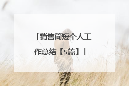 销售简短个人工作总结【5篇】