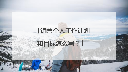 销售个人工作计划和目标怎么写？