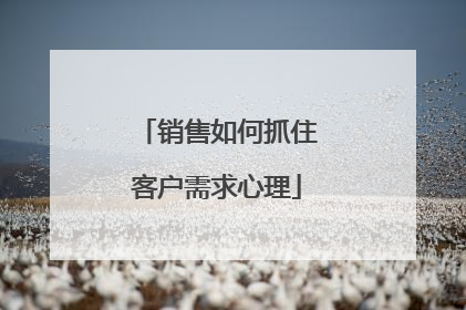 销售如何抓住客户需求心理