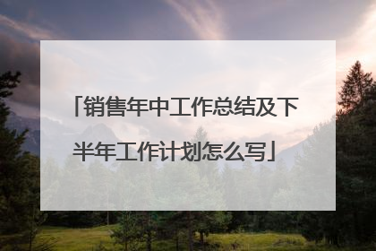 销售年中工作总结及下半年工作计划怎么写