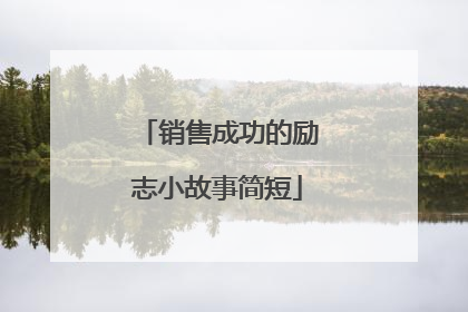 销售成功的励志小故事简短