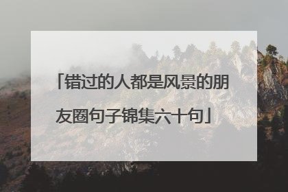 错过的人都是风景的朋友圈句子锦集六十句