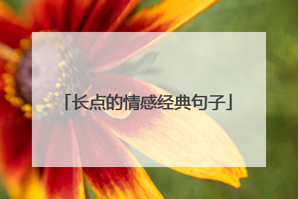 长点的情感经典句子