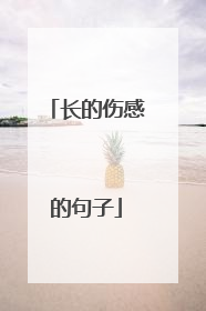 长的伤感的句子