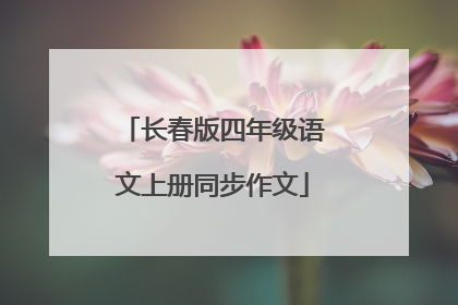 长春版四年级语文上册同步作文