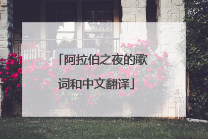 阿拉伯之夜的歌词和中文翻译