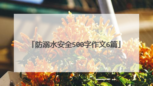 防溺水安全500字作文6篇