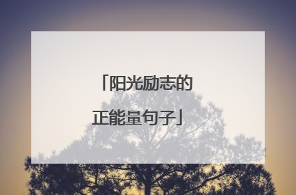 阳光励志的正能量句子