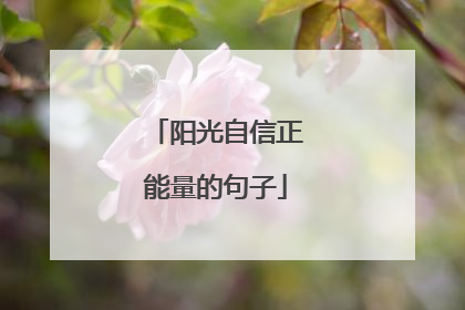 阳光自信正能量的句子
