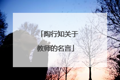 陶行知关于教师的名言