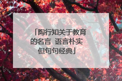 陶行知关于教育的名言 语言朴实但句句经典