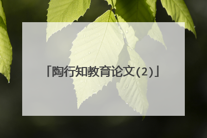 陶行知教育论文(2)