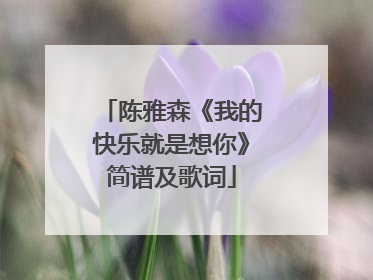 陈雅森《我的快乐就是想你》简谱及歌词