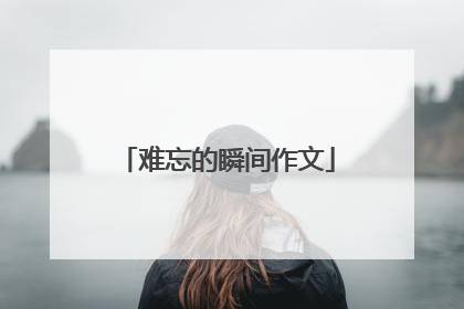 难忘的瞬间作文