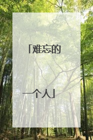 难忘的一个人