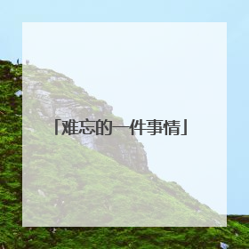 难忘的一件事情