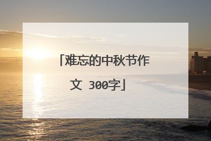 难忘的中秋节作文 300字