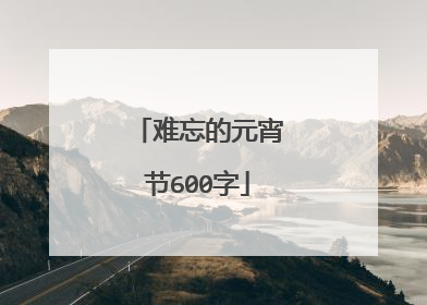 难忘的元宵节600字