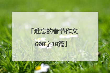 难忘的春节作文600字10篇