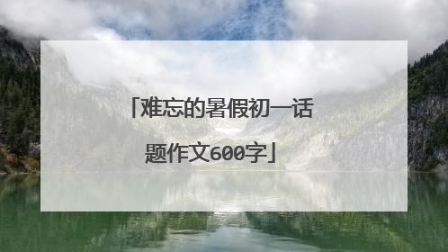 难忘的暑假初一话题作文600字