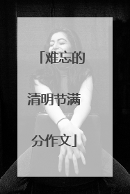 难忘的清明节满分作文