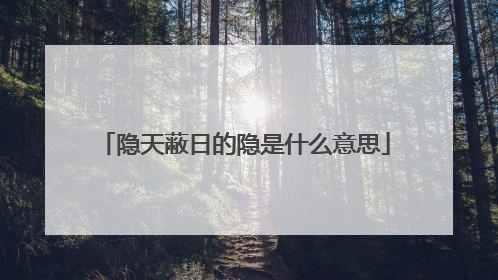 隐天蔽日的隐是什么意思