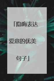 隐晦表达爱意的优美句子