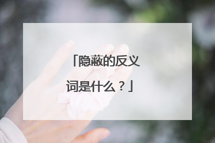 隐蔽的反义词是什么?