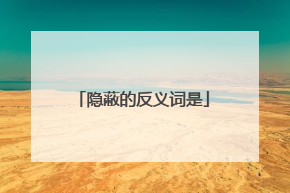 隐蔽的反义词是