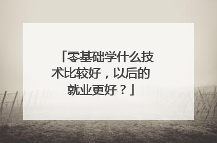 零基础学什么技术比较好，以后的就业更好？