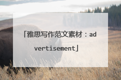 雅思写作范文素材：advertisement