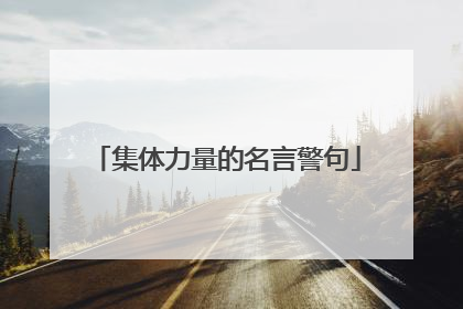 集体力量的名言警句