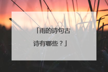 雨的诗句古诗有哪些？
