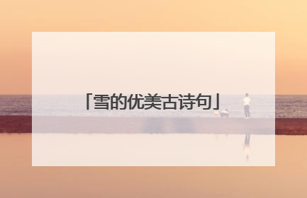 雪的优美古诗句