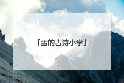 雪的古诗小学