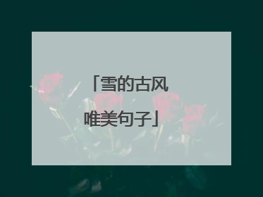 雪的古风唯美句子