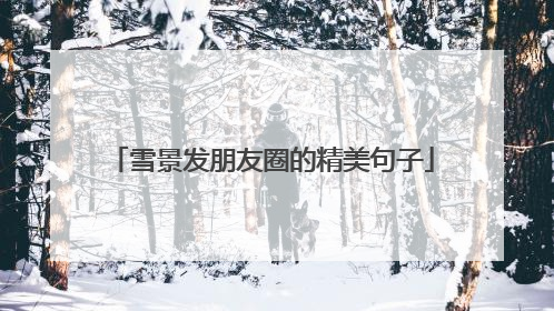 雪景发朋友圈的精美句子