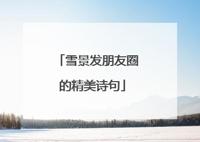 雪景发朋友圈的精美诗句